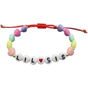 سوار الأخت الكبرى الملونة سوار الأخت الصغيرة حرف الخرزة الحب لطيف الأخت سوار فتاة شقيقة المجوهرات هدية in Kuwait