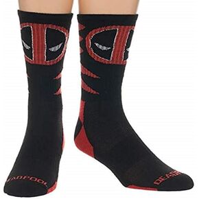 Marvel Deadpool Adult Crew Socks, Fits Men's shoe size 8-12