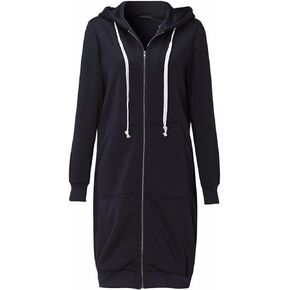 Sexyshine Women's Casual Loose Zip up Long Hoodies Sweatshirt Outerwear Jacket Tunic Coat with Pockets
