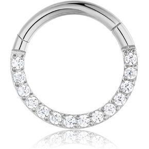 Double Open Stack Cz Septum Rings 16g 18g 316 Stainless Steel Daith Piercing Jewelry Hinged Clicker Rook Snug Tragus Cartilage Hoop Earring 8mm 10mm in Kuwait