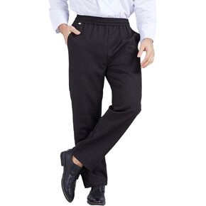 Nanxson Men's Baggy Chef Pants Restaurant Work Pants Elastic Waist with Pockets CFM2012