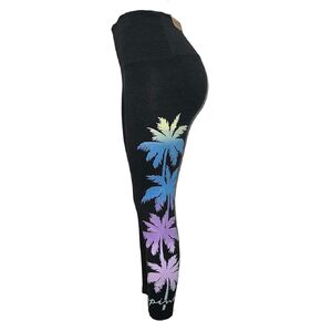 Victoria's Secret Pink Active High Waist Full Length Cotton Palm Legging Color Pure Black/Dark Gray New