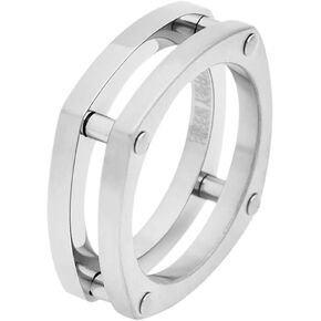 Geoffrey Beene Men’s Comfort Fit Bike Chain Stainless Steel Ring