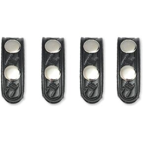Leather Belt Keepers for 2.25 Inch Duty Belt with Double Snap, Leather Duty Belt Keepers