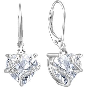 Starchenie Birthstone Earrings for Women Sterling Silver Dangle Leverback Infinity Earring for Women