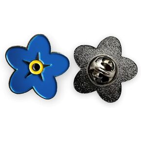 Masonic Enamel Forget Me Not Silver Lapel Pin