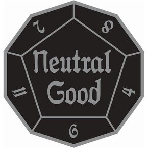 Neutral Good Alignment DnD D12 Dice Enamel Pin Silver Finish | Gamer 5e RPG Affiliation Nerdy Pin, Small, enamel, not known in Kuwait