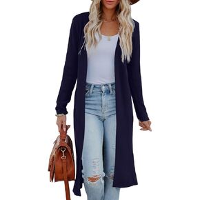 Womens Long Cardigans Open Front Maxi Cardigan Sweaters Casual 2023 Fall Side Slit Knitted Sweater Coat in Kuwait