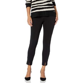 NYDJ Women's Petite Basic Ponte Legging with Front Slit, Black, 4P in Saudi Arabia