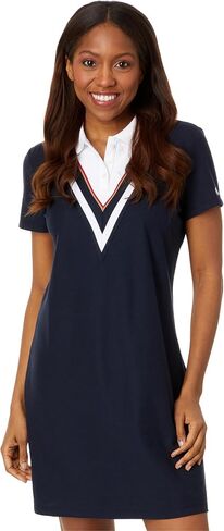 Tommy Hilfiger Women's Chevron Colorblock Polo Dress in Saudi Arabia
