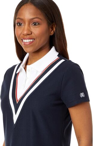 Tommy Hilfiger Women's Chevron Colorblock Polo Dress in Saudi Arabia