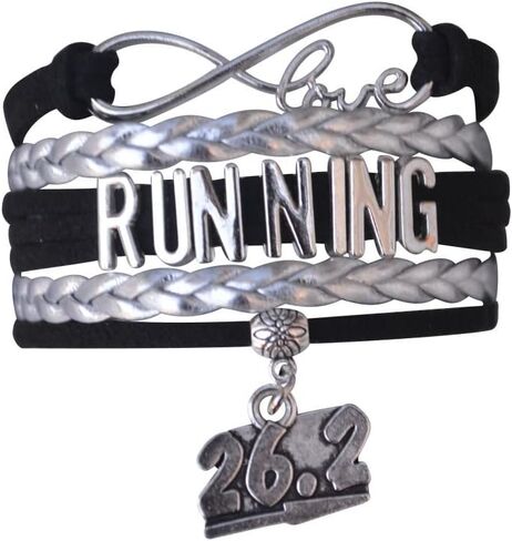 Infinity Collection Running Gifts- Runner Bracelet, Running Jewelry, Adjustable Running Charm Bracelet- Perfect Cross Country, Track, Marathon Gifts … in Saudi Arabia