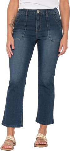 Democracy AbTechnology Itty Bitty Flare Jeans - High Rise, Tech Flare Blue, 10 in Saudi Arabia