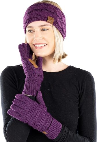 Funky Junque Matching Set Winter Headwrap Ear Warmer Headband Texting Gloves Bundle in Saudi Arabia
