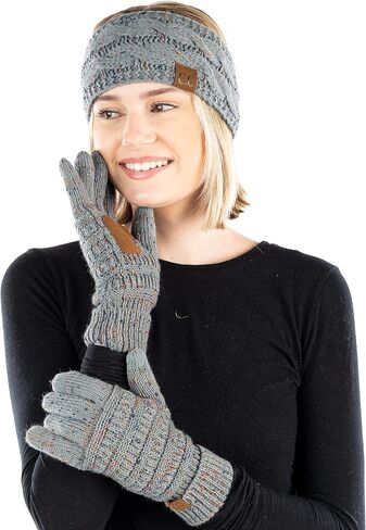 Funky Junque Matching Set Winter Headwrap Ear Warmer Headband Texting Gloves Bundle in Saudi Arabia