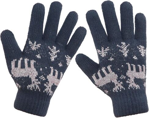 Christmas Thick Knit Gloves Winter Deer Knitted Warm Glove for Women&Girls in Kuwait