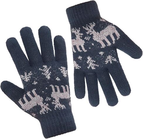 Christmas Thick Knit Gloves Winter Deer Knitted Warm Glove for Women&Girls in Kuwait