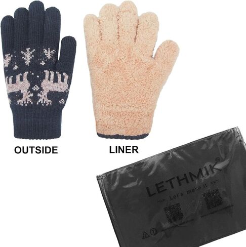 Christmas Thick Knit Gloves Winter Deer Knitted Warm Glove for Women&Girls in Kuwait