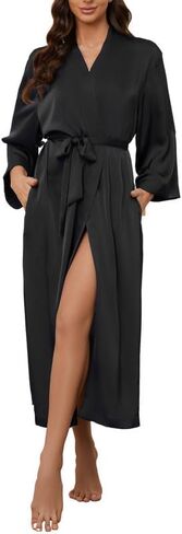 HEARTNICE Women's Silk Full-length Robe, Luxurious Satin Robes for Women Soft Comfort Bridal Bathrobe Lightweight Robe in Saudi Arabia