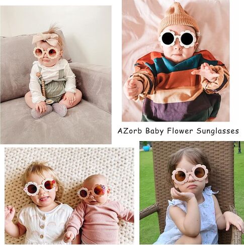 نظارة شمسية AZorb Baby Flower مع حزام حماية من الأشعة فوق البنفسجية 400 للرضع والأطفال الصغار من عمر 0 ​​إلى 24 شهرًا in Saudi Arabia