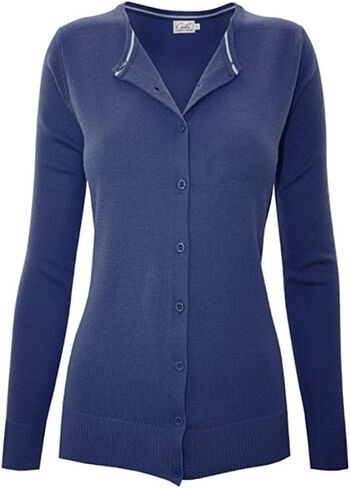 Women's Solid Basic Stretch Button Down Knit Sweater Cardigan in Saudi Arabia