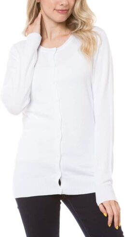 Women's Solid Basic Stretch Button Down Knit Sweater Cardigan in Saudi Arabia