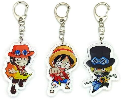 EBTY DREAMS Inc. - Set of 3 OP Acrylic Keychain Portgas D. Ace, Sabo, Monkey D. Luffy v3 in Saudi Arabia