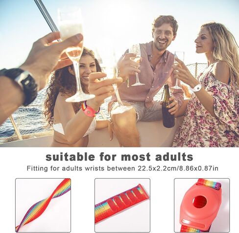 NQEUEPN 2pcs Holder for Princess Cruise Medallion, Adjustable Bracelet for Princess Medallion with Magic Adhesive Strap Nylon Protective Watch Band Wristband Accessories for Men Women(Red, Pink) in Kuwait