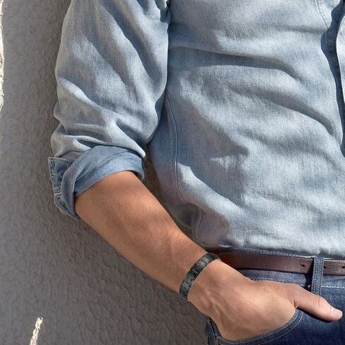 سوار مغناطيسي من التيتانيوم النقي للرجال من Feraco، سوار مغناطيسي من الفولاذ التيتانيوم مع مغناطيس قوي بصف مزدوج، هدية مجوهرات قابلة للتعديل in Kuwait