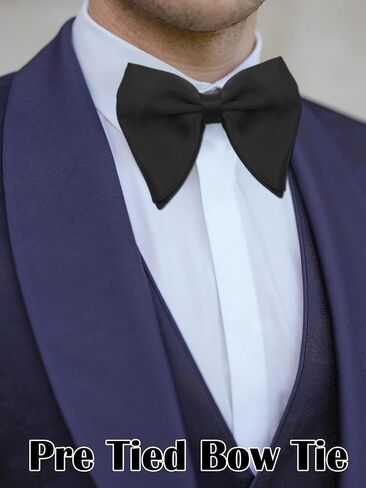 Luckyvestir Oversized Bow Ties for Men, Pre Tied Men's Bowtie Big Bow tie for Tuxedo,Wedding, Formal Wear in Saudi Arabia