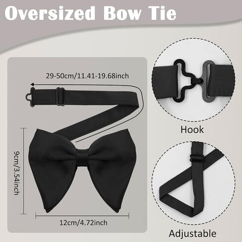 Luckyvestir Oversized Bow Ties for Men, Pre Tied Men's Bowtie Big Bow tie for Tuxedo,Wedding, Formal Wear in Saudi Arabia