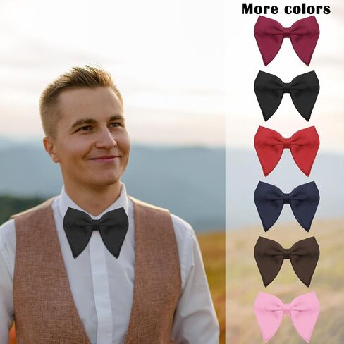 Luckyvestir Oversized Bow Ties for Men, Pre Tied Men's Bowtie Big Bow tie for Tuxedo,Wedding, Formal Wear in Saudi Arabia