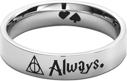 LParkin After All This Time Always Rings for Women Mens, 5mm Fidget Ring for Wizarding World Fans, Stainless Steel Horcruxes Rings Size 7 8 9 10 for Couples in Saudi Arabia