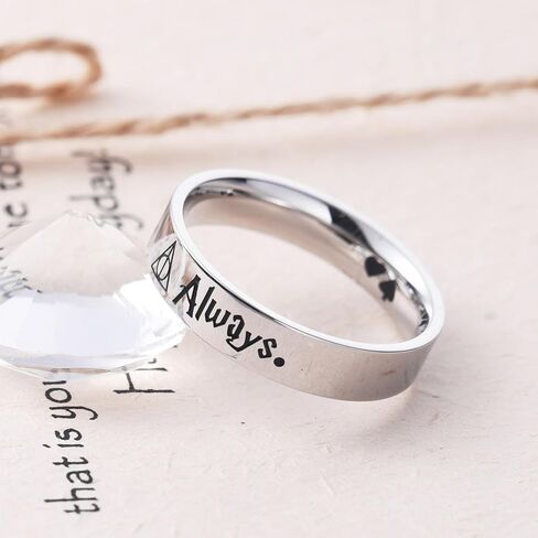 LParkin After All This Time Always Rings for Women Mens, 5mm Fidget Ring for Wizarding World Fans, Stainless Steel Horcruxes Rings Size 7 8 9 10 for Couples in Saudi Arabia