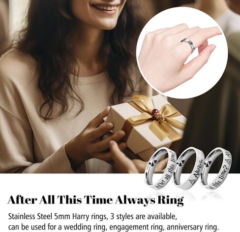 LParkin After All This Time Always Rings for Women Mens, 5mm Fidget Ring for Wizarding World Fans, Stainless Steel Horcruxes Rings Size 7 8 9 10 for Couples in Saudi Arabia