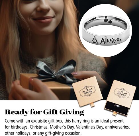 LParkin After All This Time Always Rings for Women Mens, 5mm Fidget Ring for Wizarding World Fans, Stainless Steel Horcruxes Rings Size 7 8 9 10 for Couples in Saudi Arabia