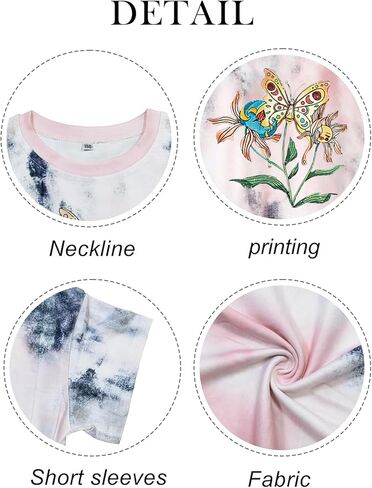 Girls Floral Graphic T Shirts Short Sleeve Tee Shirts Kids Crewneck Summer Crop Tops Cute Print Clothes in Kuwait