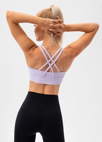 Ukaste Women's Studio Essential Crisscross Strappy Sports Bra Medium Support Workout Bras for Women in Kuwait