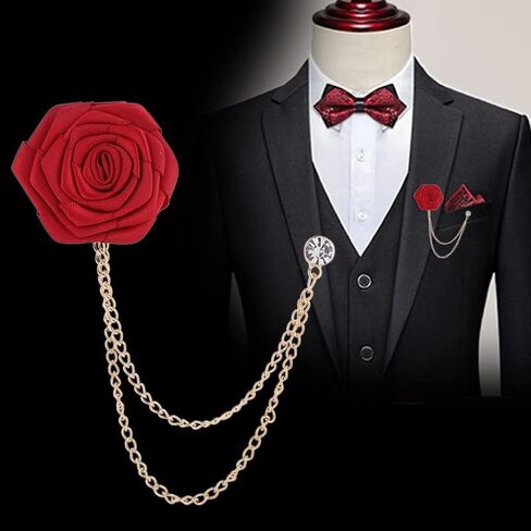 Lapel Pin Flower Boutonniere Men's Brooch Lapel Stick Corsage for Suit 10Pcs in Saudi Arabia