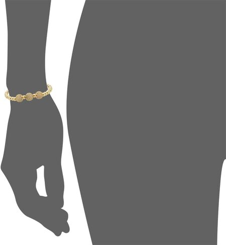 Edforce Stainless Steel 18K Gold Plated Three Crystals Balls Elastic Ball Chain Bracelet in Saudi Arabia