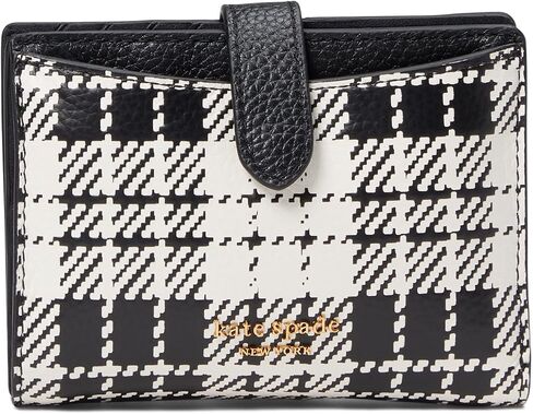 محفظة Kate Spade New York Hudson Celebration Plaid Small Bifold Wallet سوداء متعددة المقاسات in Saudi Arabia