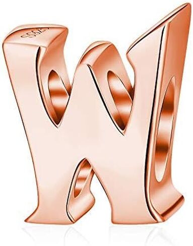 Rose Gold Alphabet Charms Sterling Silver Initial A-Z Letter Charms Beads fits Pandora Bracelet (Letter I Charms) in Saudi Arabia