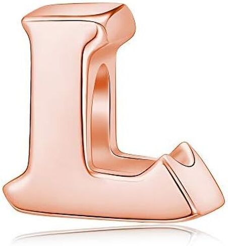 Rose Gold Alphabet Charms Sterling Silver Initial A-Z Letter Charms Beads fits Pandora Bracelet (Letter I Charms) in Saudi Arabia