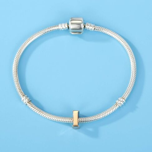Rose Gold Alphabet Charms Sterling Silver Initial A-Z Letter Charms Beads fits Pandora Bracelet (Letter I Charms) in Saudi Arabia