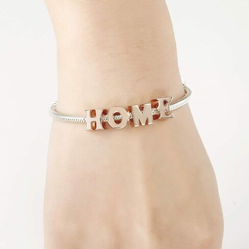 Rose Gold Alphabet Charms Sterling Silver Initial A-Z Letter Charms Beads fits Pandora Bracelet (Letter I Charms) in Saudi Arabia