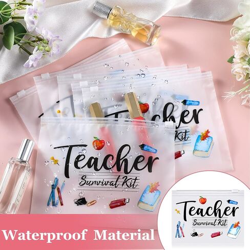 Cunno 60 Pcs Teacher Appreciation Gifts Bulk Small Teacher Survival Kit Bag Waterproof Makeup Pouch Cosmetic Pencil Bag Thank You Gifts for Women Best Teacher Graduation Gifts(Teacher Survival Kit) in Saudi Arabia