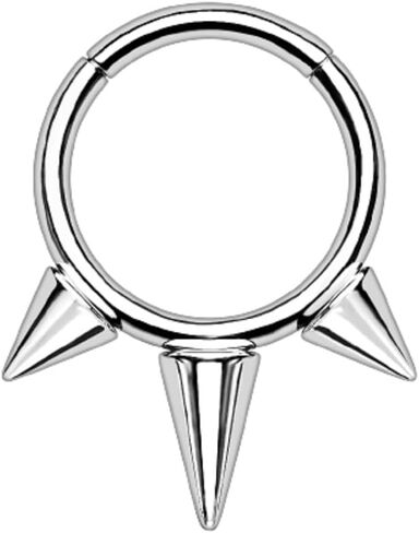Pierced Owl 16GA F136 Implant Grade Titanium Spiked Hinged Segment Ring in Saudi Arabia