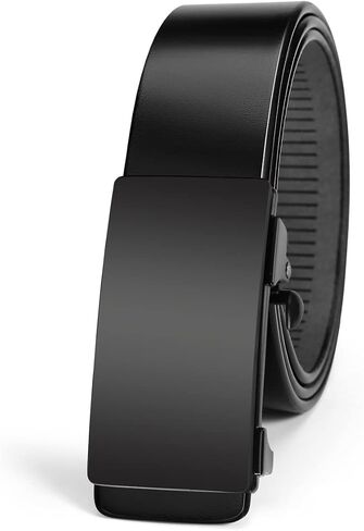 Catelles Mens Italian Leather Belt, 35mm Men Ratchet Belt for Dress Pants and Jeans, Slide Belt with Adjustable Buckle in Saudi Arabia