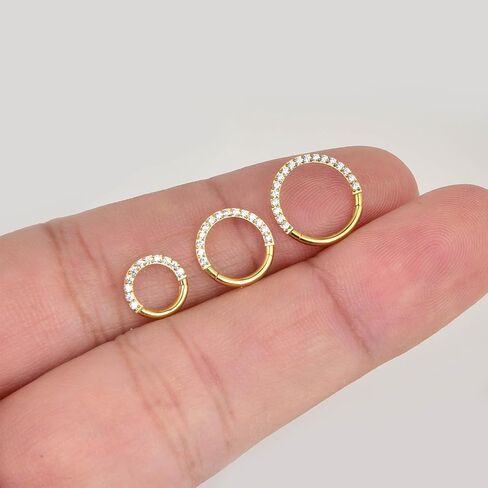 Double Open Stack Cz Septum Rings 16g 18g 316 Stainless Steel Daith Piercing Jewelry Hinged Clicker Rook Snug Tragus Cartilage Hoop Earring 8mm 10mm in Kuwait