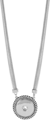 Ginger Snaps Riverside Necklace (Statement Charm 30mm) | Interchangeable, Customizable & Adjustable Snap Jewelry Collection | Button Charms for Necklaces, Bracelets & Rings | SN70-03, rhodium in Kuwait